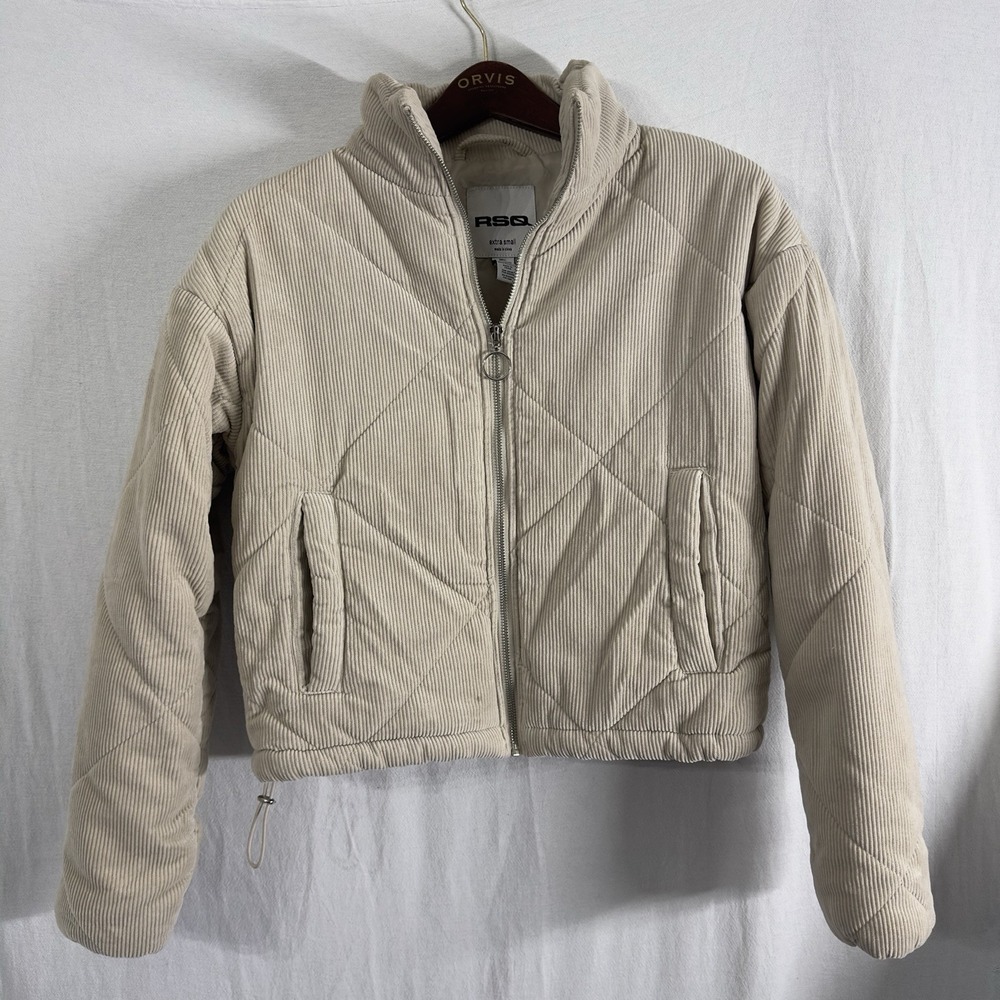 RSQ Corduroy Padded Jackets Short Puffer Zip Up Long Sleeve Coat Winter X Small